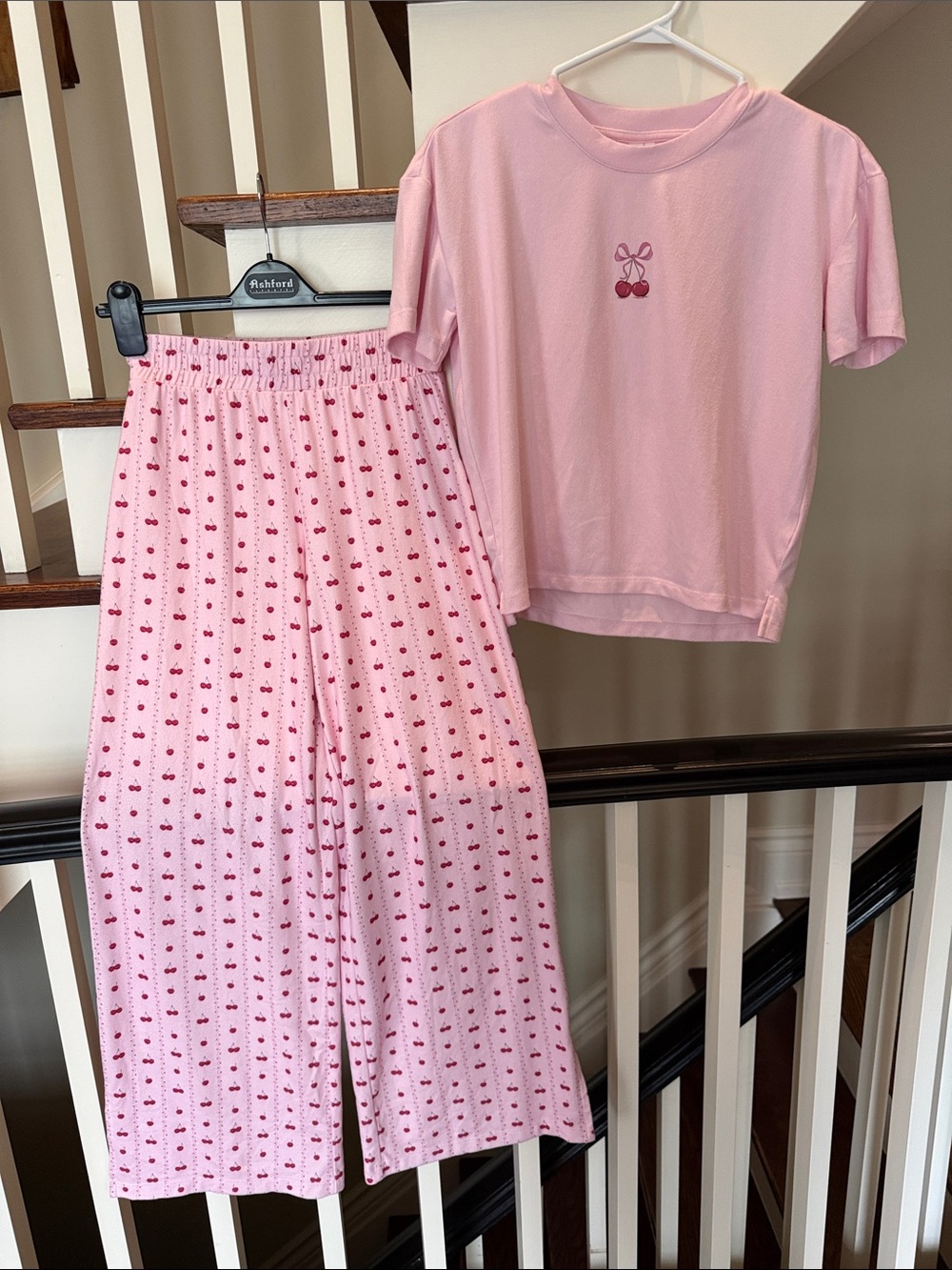Miiyu light pink “cherry” PJs or lounge set